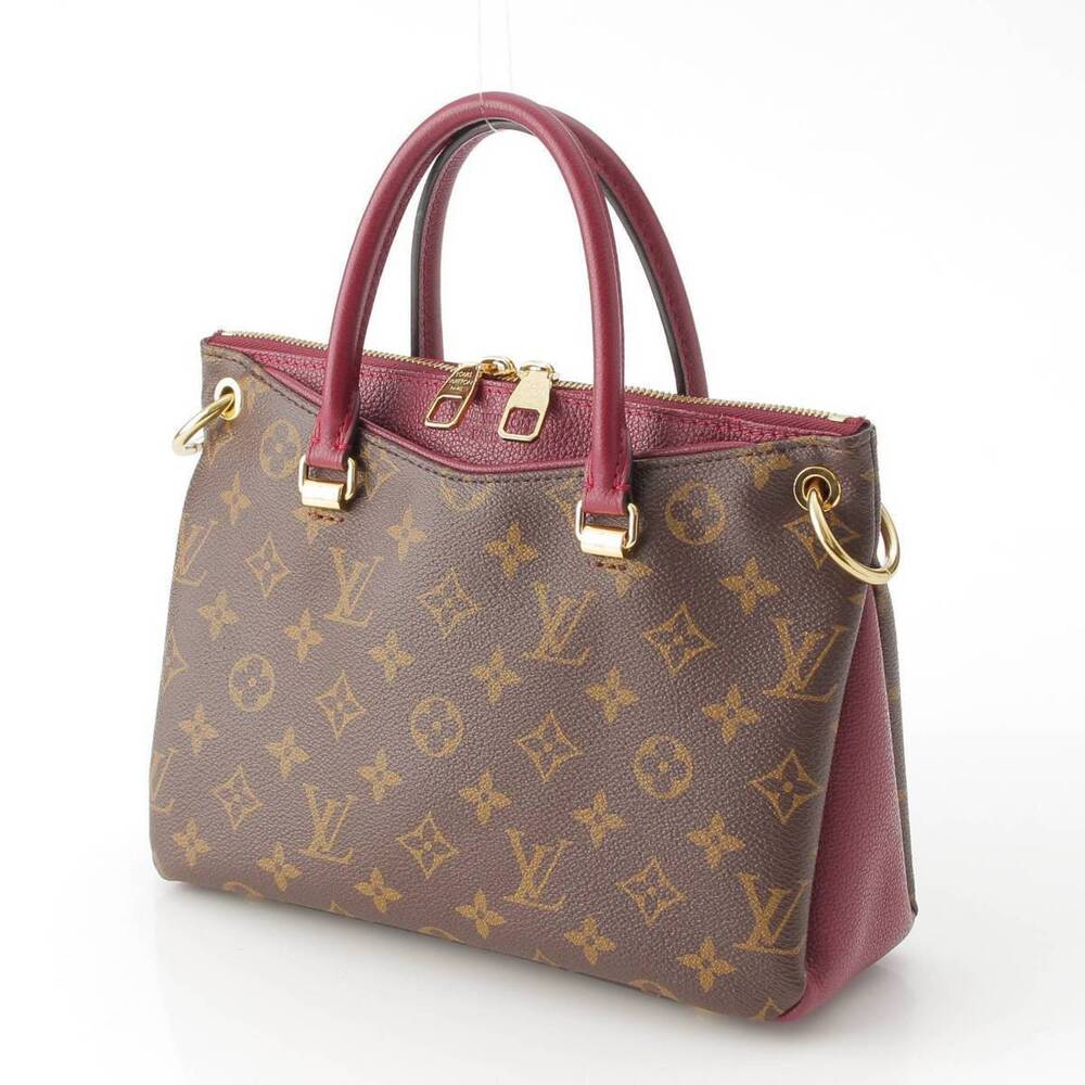 Louis Vuitton Monogram Red Brown Pallas Bordeaux Handbag